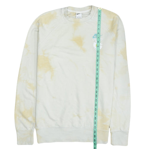 Nike Womens Beige Tie Dye Crew Neck Sweatshirt M Daisy Graphic