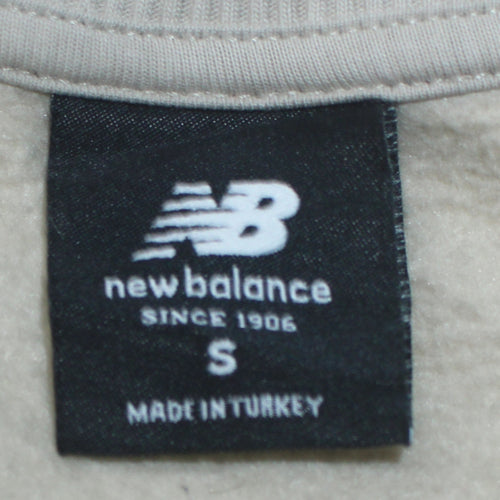 New Balance Men Beige S Crew Neck Pullover Sweatshirt