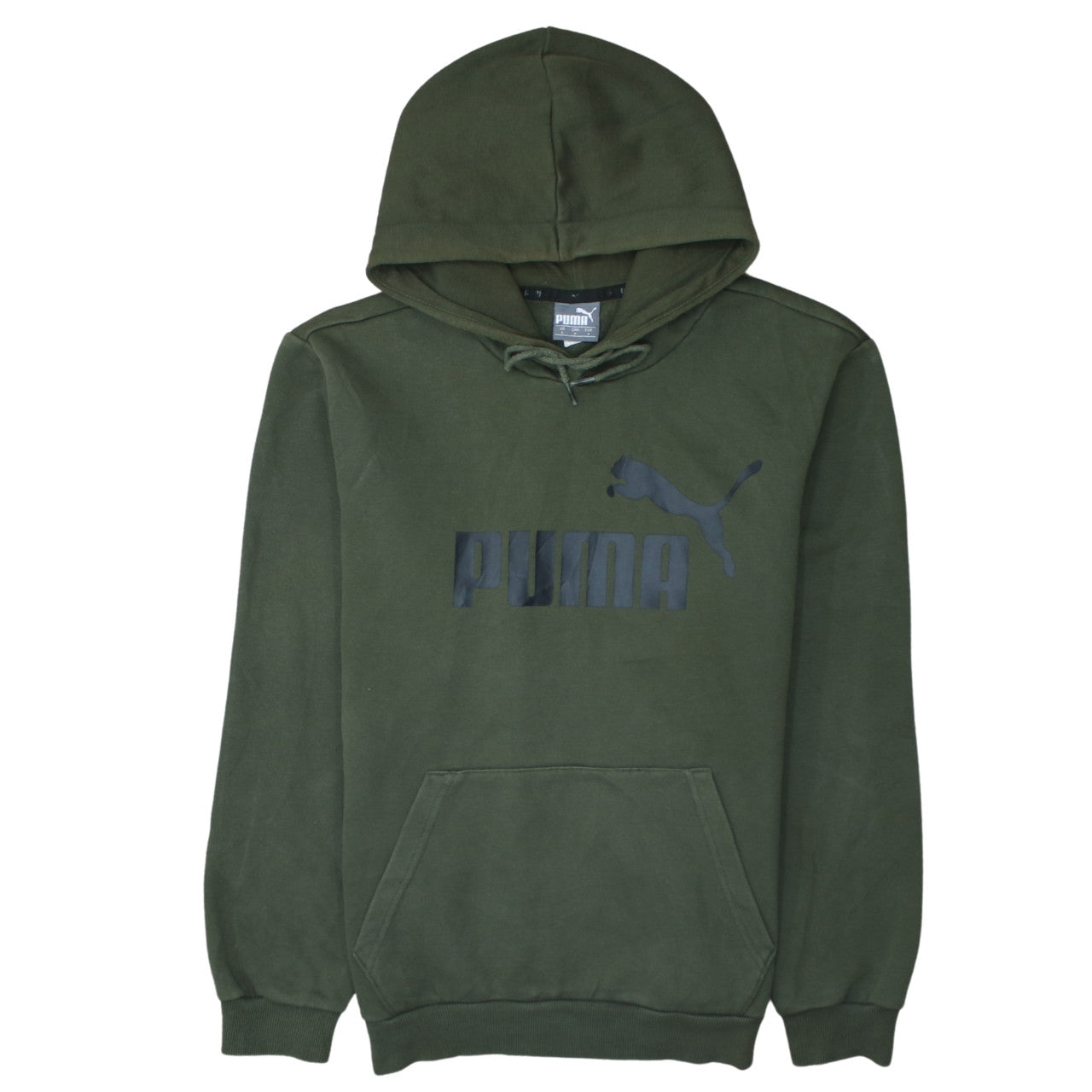 Puma Men's Green Pullover Hoodie Small Regular Fit Fleece Sportswear