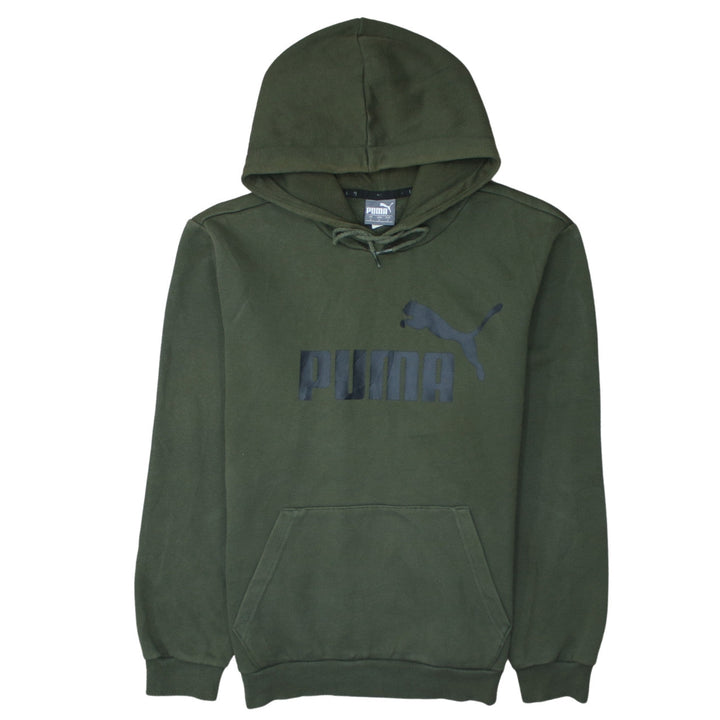 Puma Men's Green Pullover Hoodie Small Regular Fit Fleece Sportswear