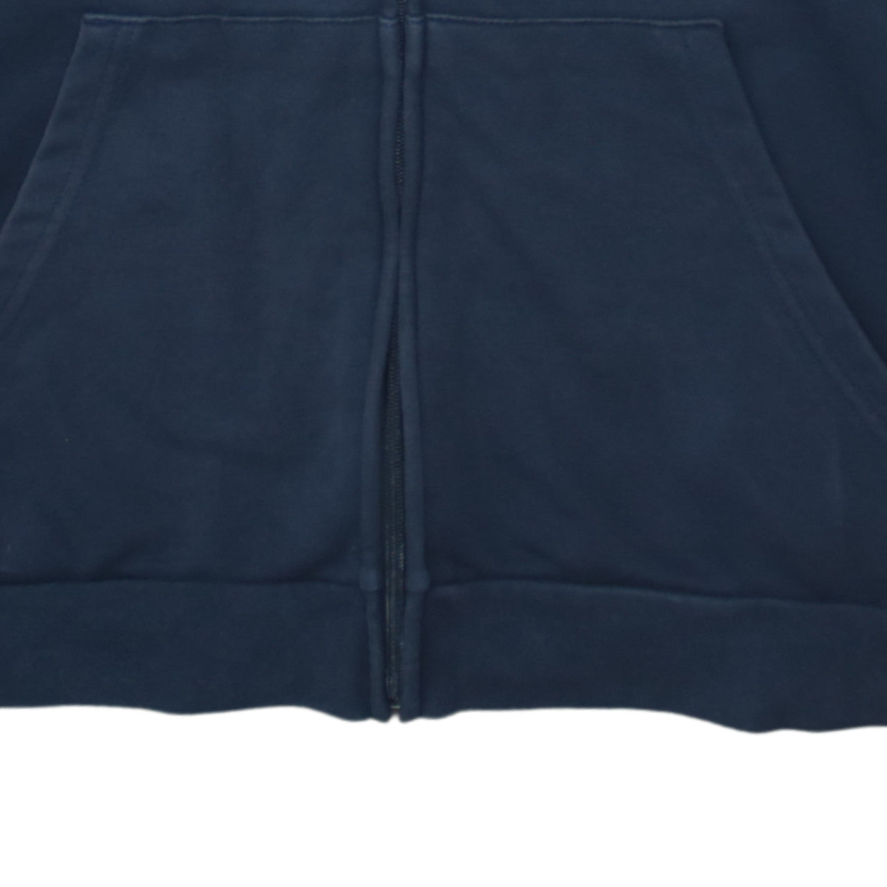 Adidas Women Navy Blue Full Zip Hoodie 2XL Logo Print Cotton Blend