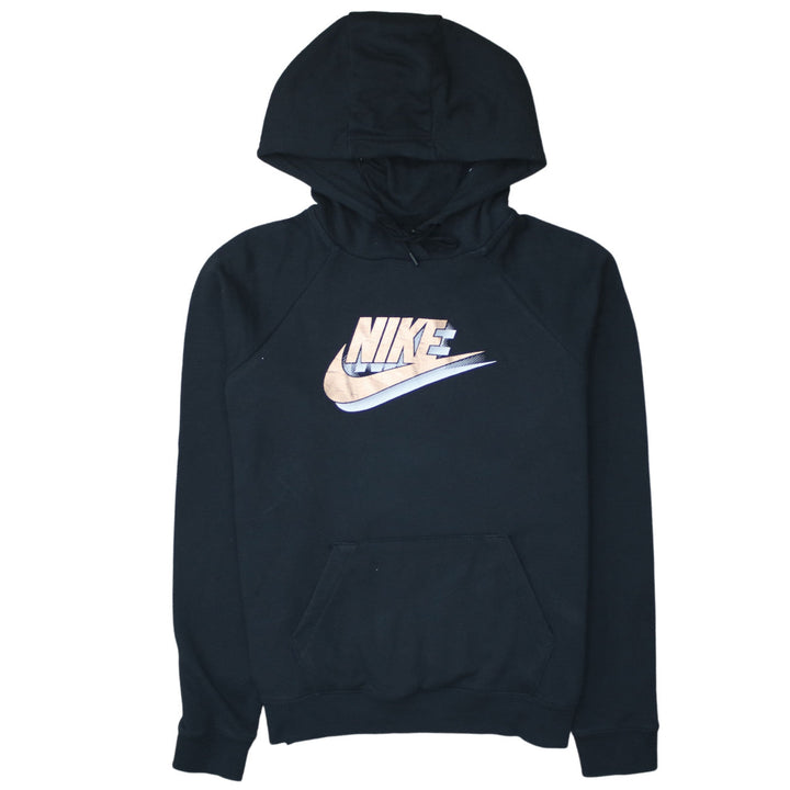 Nike Women Black Pullover Hoodie Medium Graphic Print Logo
