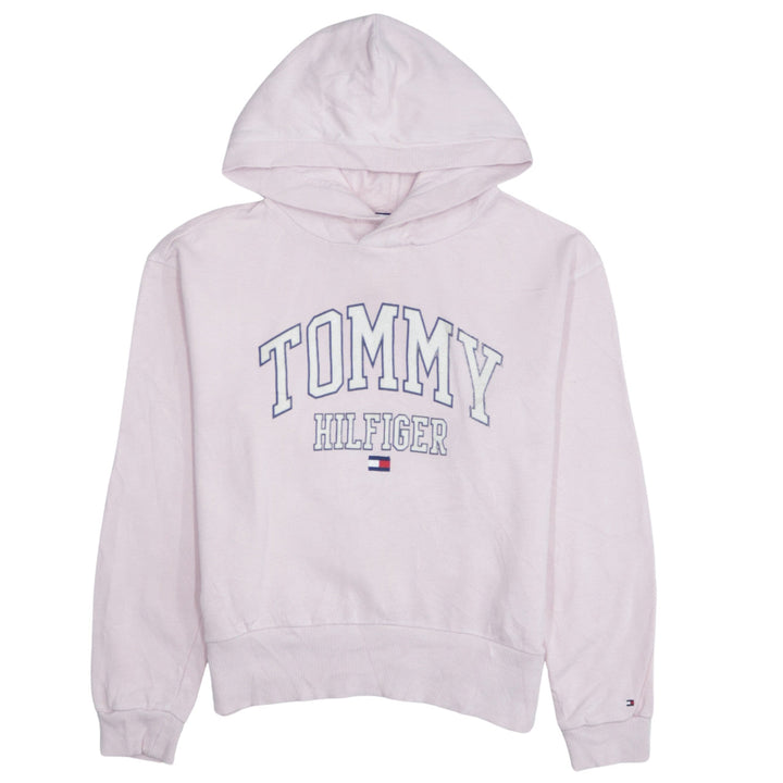 Tommy Hilfiger Girls Pink Pullover Hoodie Size 13 Years Logo Sweatshirt
