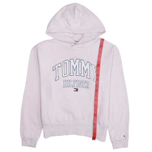 Tommy Hilfiger Girls Pink Pullover Hoodie Size 13 Years Logo Sweatshirt