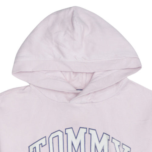 Tommy Hilfiger Girls Pink Pullover Hoodie Size 13 Years Logo Sweatshirt