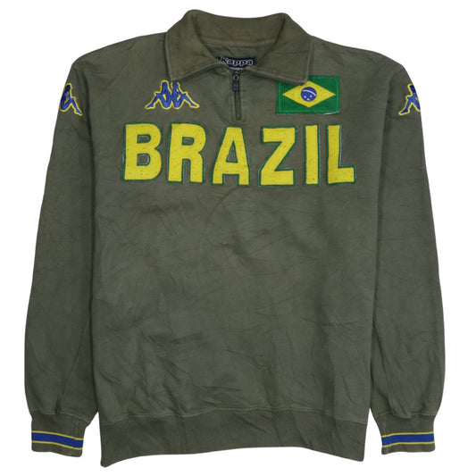 Kappa Brazil Green 1/4 Zip Men's Sweatshirt Size Large