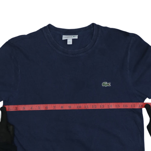 Lacoste Men's Navy Blue Regular Fit Cotton Crew Neck T-Shirt XS