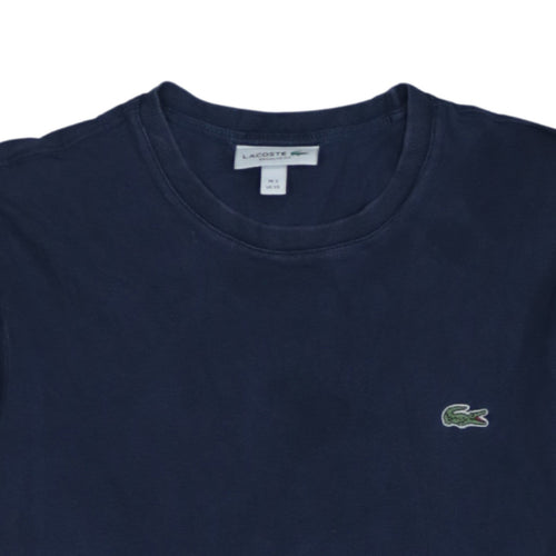 Lacoste Men's Navy Blue Regular Fit Cotton Crew Neck T-Shirt XS