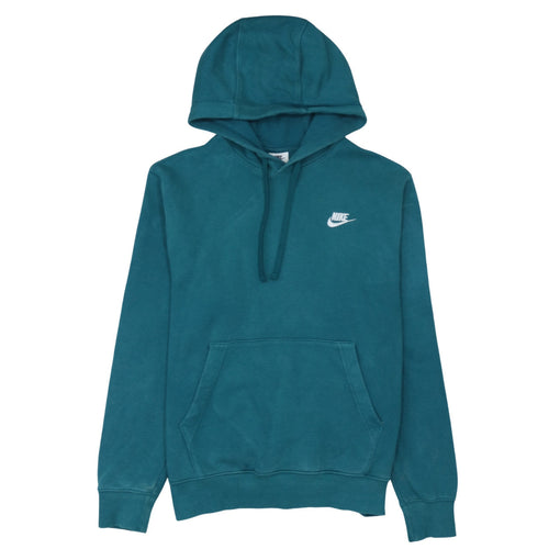 Nike Men's Green Pullover Hoodie Small Logo Fleece Sweatshirt