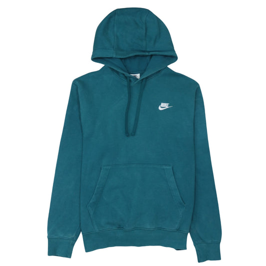 Nike Men's Green Pullover Hoodie Small Logo Fleece Sweatshirt