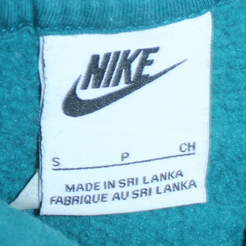 Nike Men's Green Pullover Hoodie Small Logo Fleece Sweatshirt
