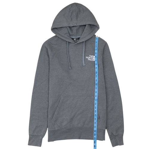 The North Face Men's Grey Pullover Hoodie Small Outdoor Logo Fleece