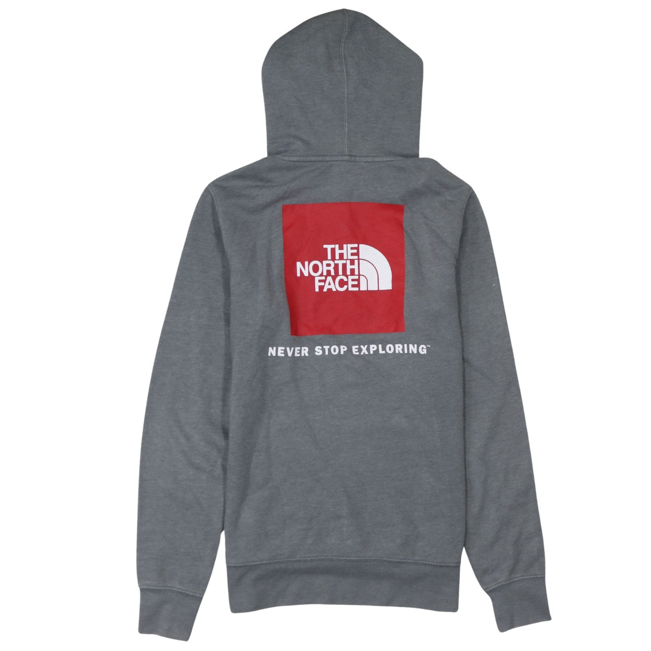 The North Face Men's Grey Pullover Hoodie Small Outdoor Logo Fleece