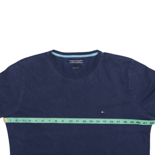 Tommy Hilfiger Men's Blue Organic Cotton Crew Neck T-Shirt L