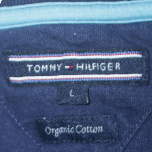 Tommy Hilfiger Men's Blue Organic Cotton Crew Neck T-Shirt L