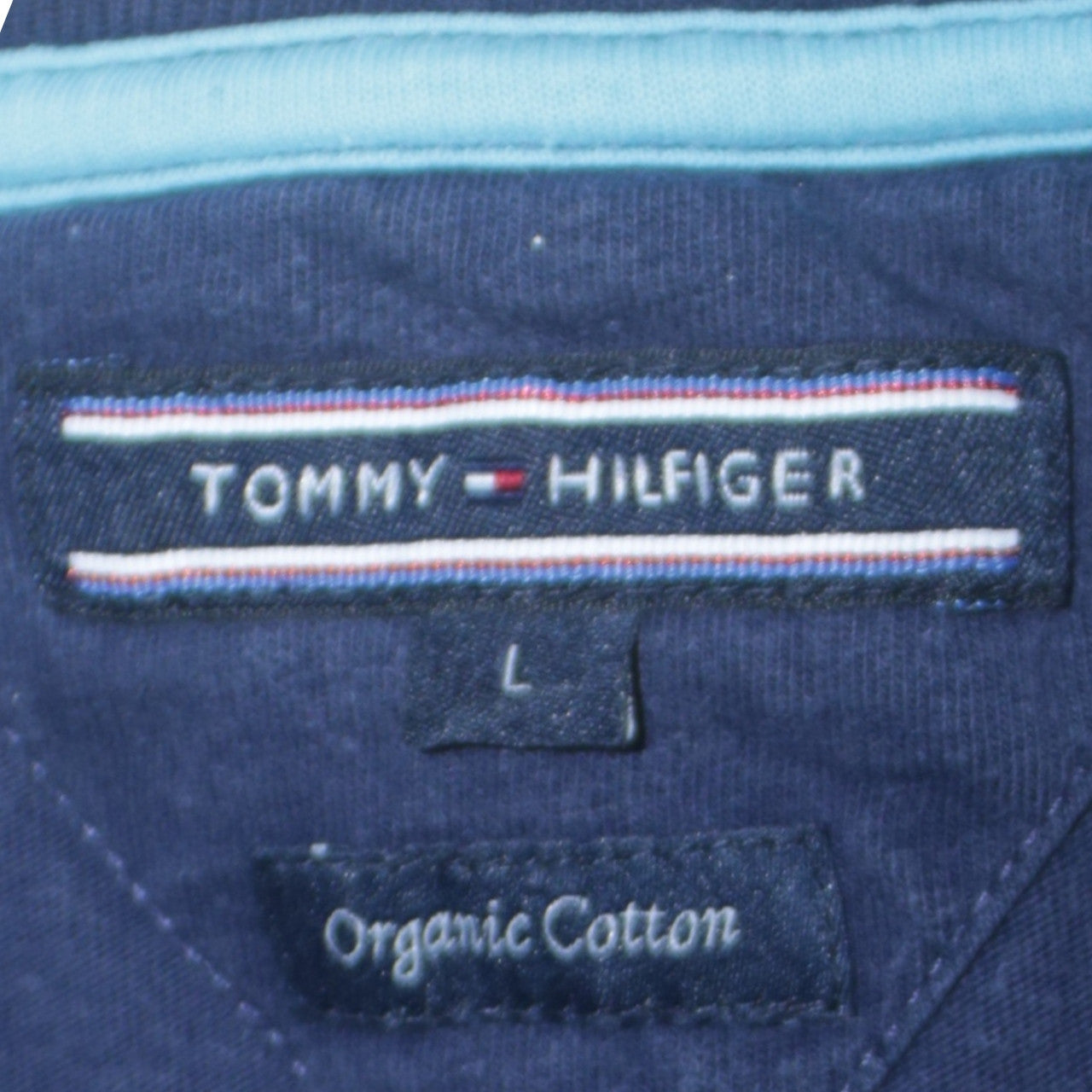Tommy Hilfiger Men's Blue Organic Cotton Crew Neck T-Shirt L
