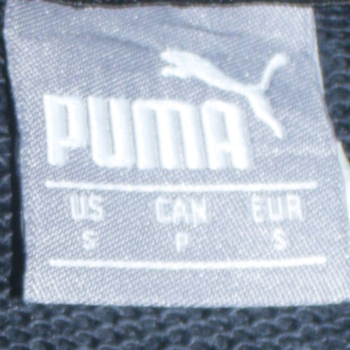 PUMA Womens Black Pullover Hoodie Small Logo Print Casual