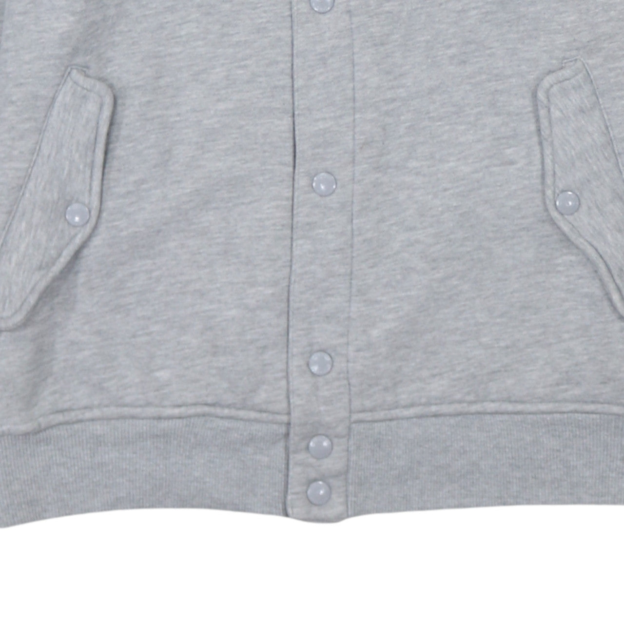 Adidas Men's Grey Varsity Jacket L Regular Fit Fleece Snap Fasten