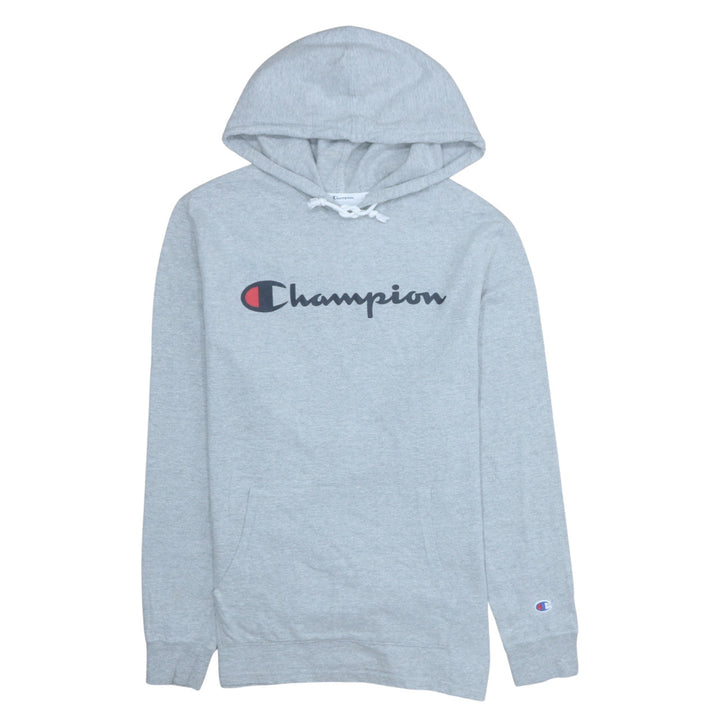 Champion Women’s Grey Pullover Hoodie L Logo Print Casual