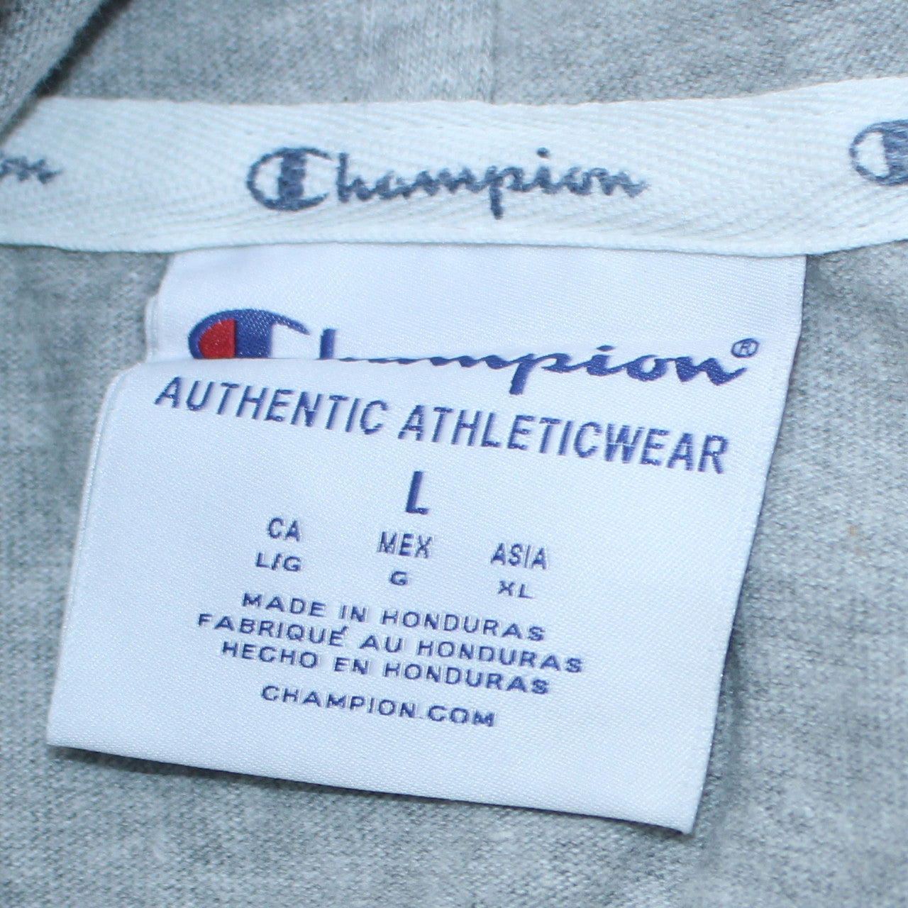 Champion Women’s Grey Pullover Hoodie L Logo Print Casual