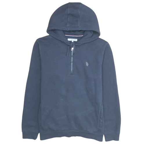 U.S. Polo Assn. Men's Blue 1/2 Zip Hoodie L Classic Cotton Blend