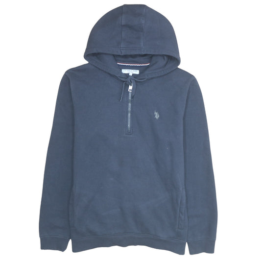 U.S. Polo Assn. Men's Blue 1/2 Zip Hoodie L Classic Cotton Blend