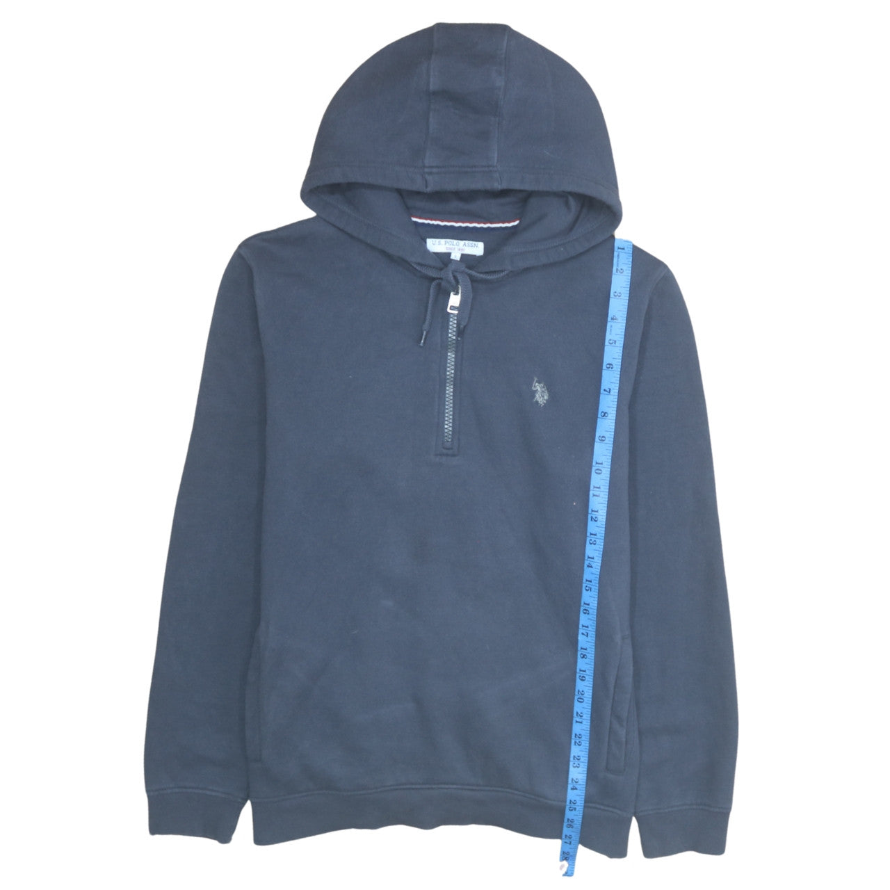 U.S. Polo Assn. Men's Blue 1/2 Zip Hoodie L Classic Cotton Blend