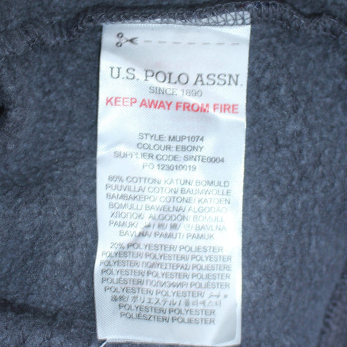 U.S. Polo Assn. Men's Blue 1/2 Zip Hoodie L Classic Cotton Blend