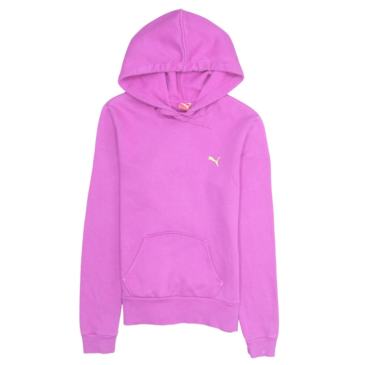 Puma Women Pink Pullover Hoodie UK 12 Cotton Blend Casual