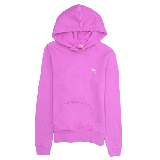 Puma Women Pink Pullover Hoodie UK 12 Cotton Blend Casual