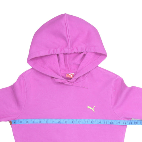 Puma Women Pink Pullover Hoodie UK 12 Cotton Blend Casual
