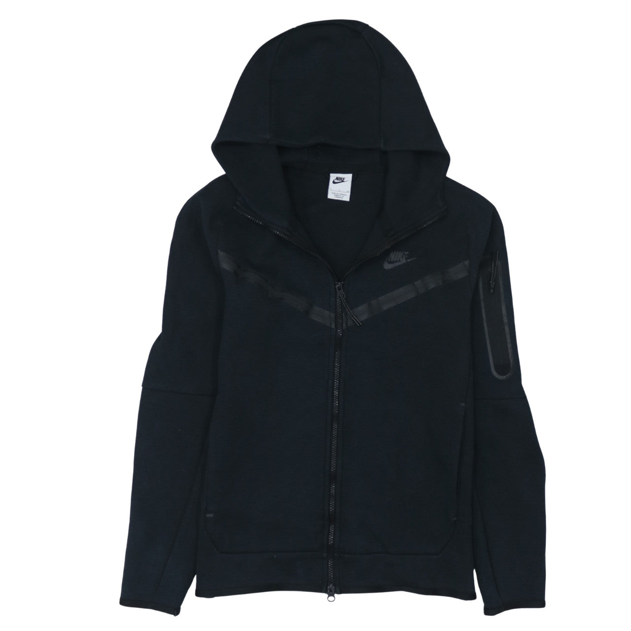 Nike Men Black Full Zip Hoodie Size S Regular Fit Cotton Blend