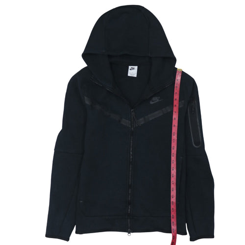 Nike Men Black Full Zip Hoodie Size S Regular Fit Cotton Blend