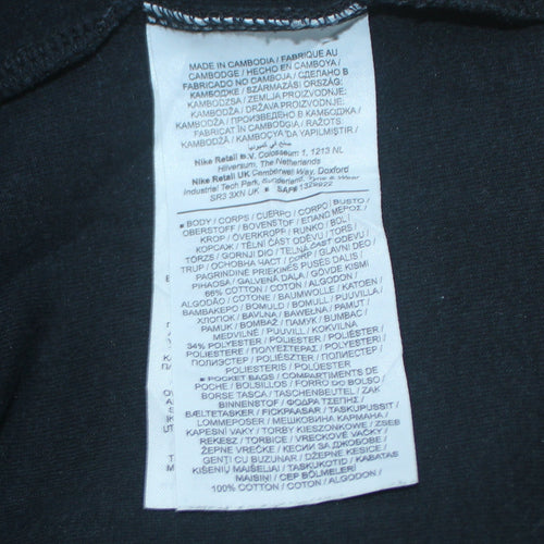 Nike Men Black Full Zip Hoodie Size S Regular Fit Cotton Blend