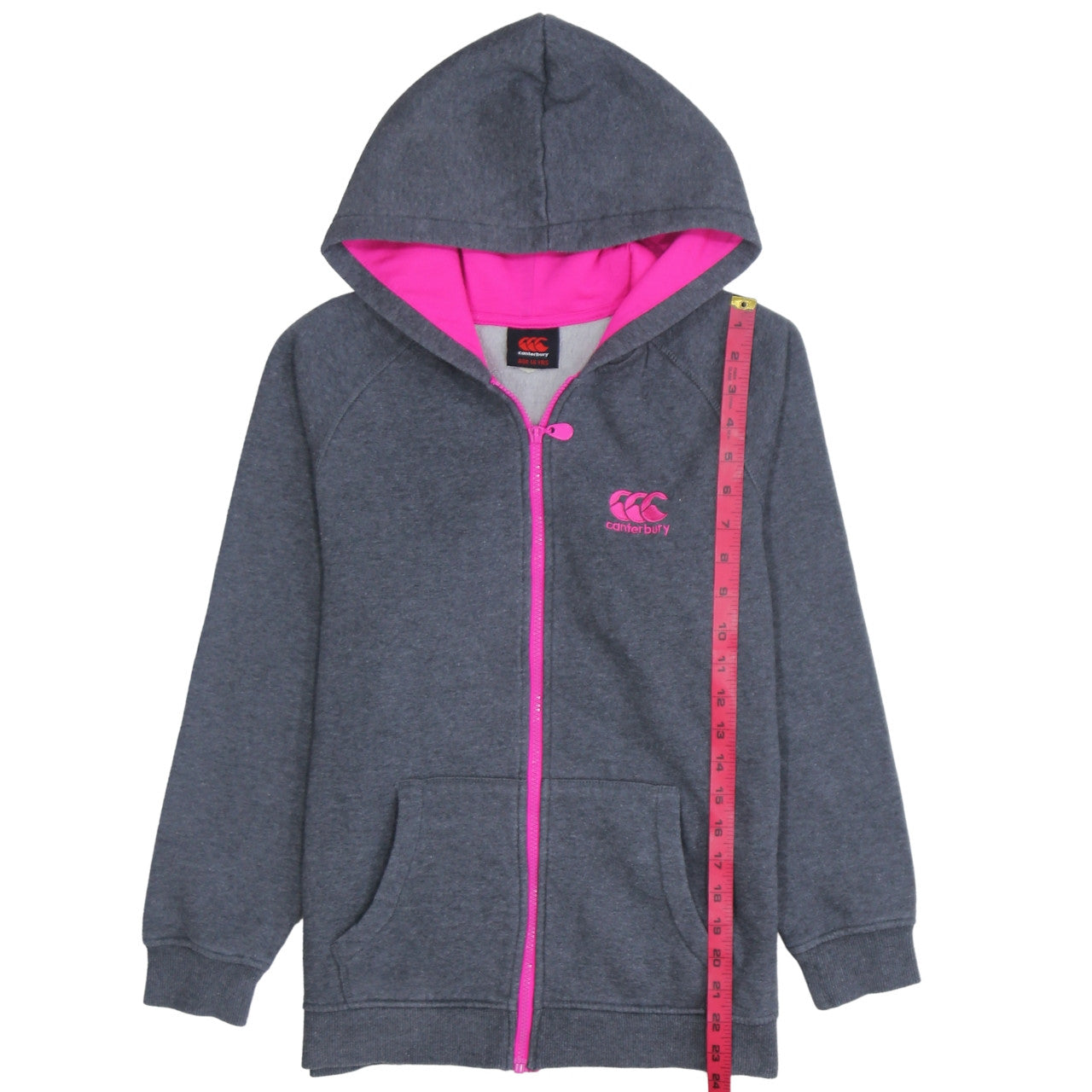 Canterbury Girls Grey Full Zip Hoodie Age 14 Years Sports Fleece