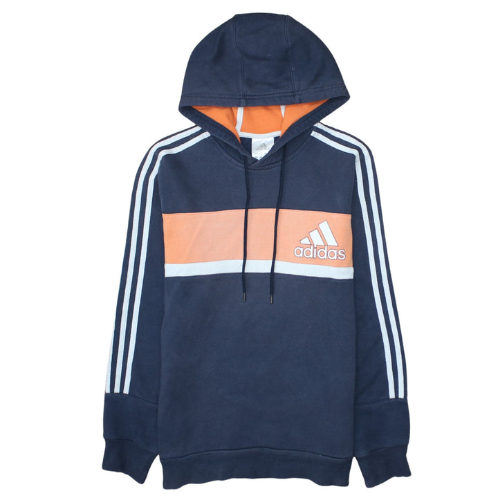 Adidas Womens Navy Orange Hoodie Small Pullover Hooded Sweatshirt