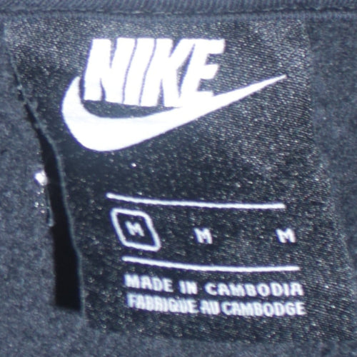 Nike Men's Black Pullover Hoodie M Graphic Logo Sports Fleece