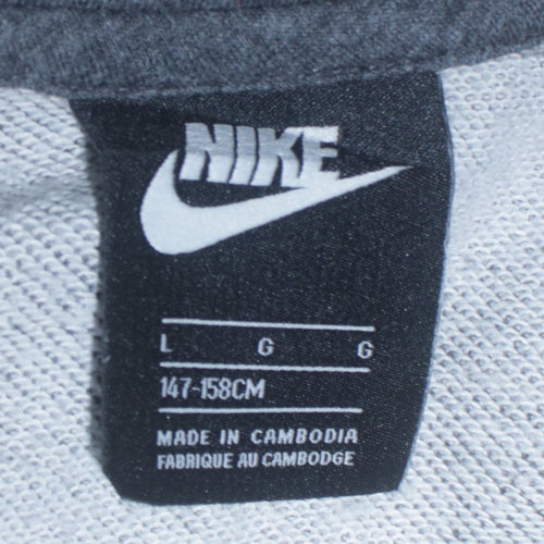 Nike Boys Grey Full Zip Hoodie Sweatshirt L 147-158cm Colourblock Hooded