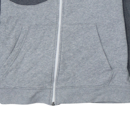 Nike Boys Grey Full Zip Hoodie Sweatshirt L 147-158cm Colourblock Hooded