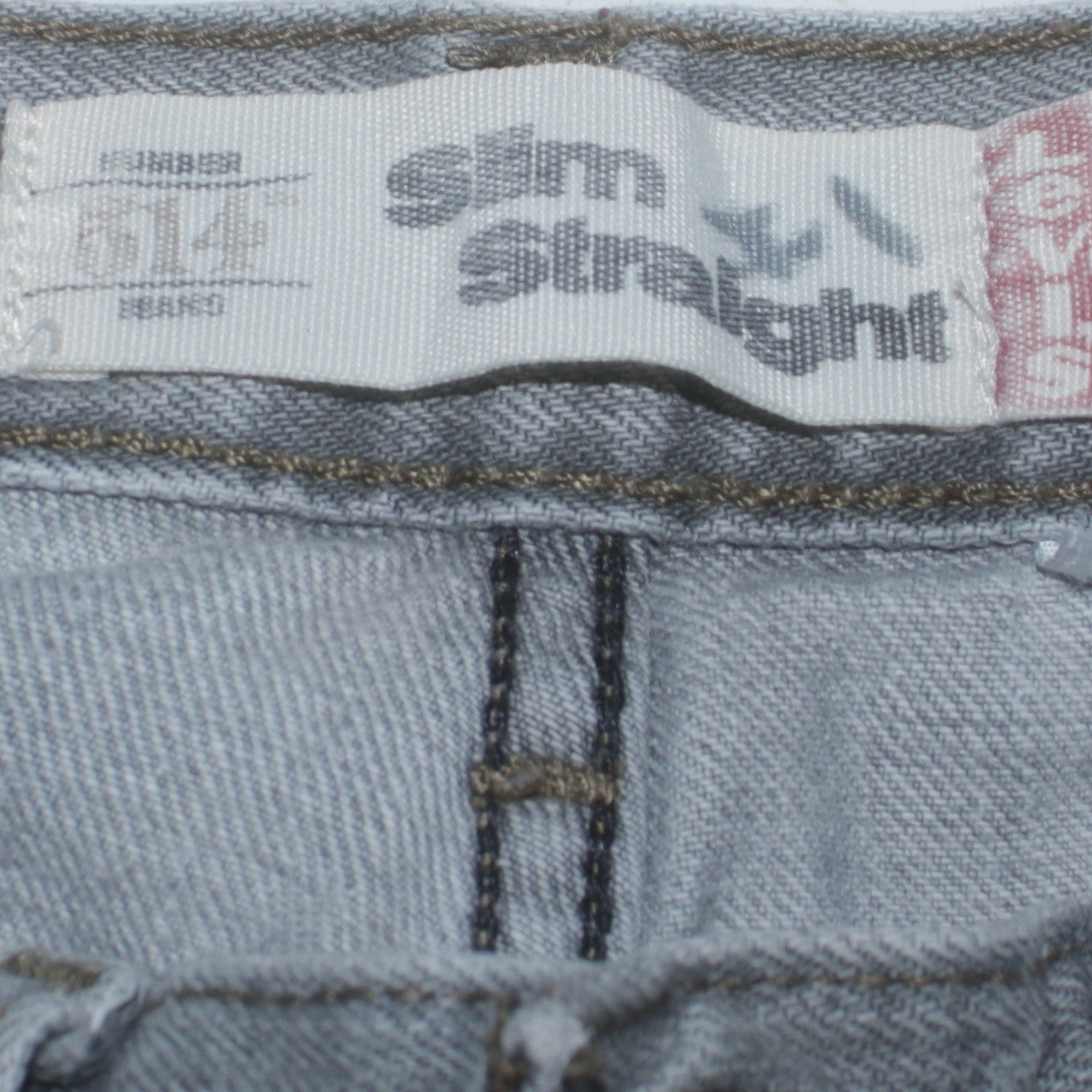 Levi's Girls Grey 514 Slim Straight Jeans 14 Years Cotton Denim