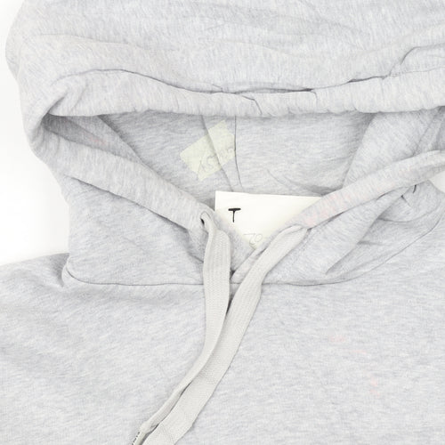 Napapijri Men's Grey Pullover Hoodie Small Logo Graphic Long Sleeve