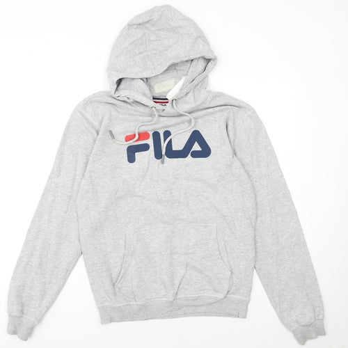 Fila Womens Grey XS Pullover Hoodie with Logo Print