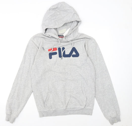 Fila Womens Grey XS Pullover Hoodie with Logo Print