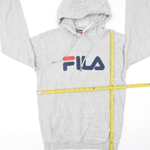Fila Womens Grey XS Pullover Hoodie with Logo Print