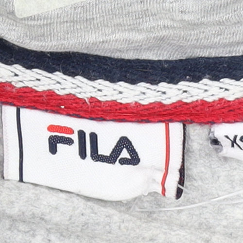 Fila Womens Grey XS Pullover Hoodie with Logo Print