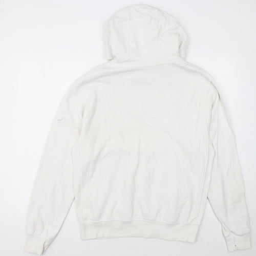 Nike Men's White Graphic Pullover Hoodie Small Cotton Blend