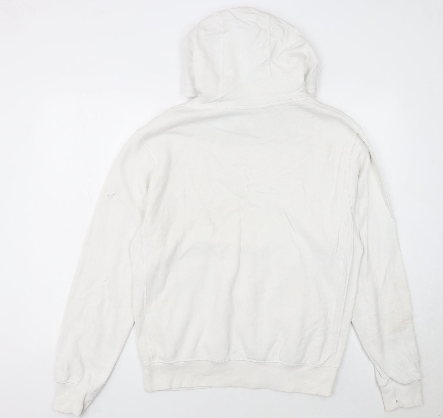 Nike Men's White Graphic Pullover Hoodie Small Cotton Blend