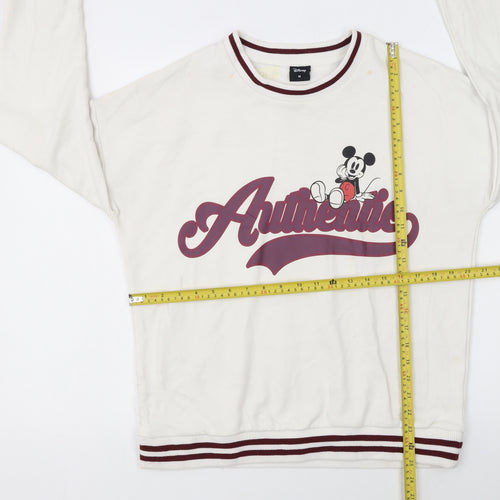 Disney Women's White Mickey Mouse Authentic Sweatshirt Size M