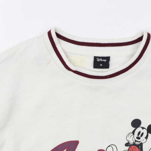Disney Women's White Mickey Mouse Authentic Sweatshirt Size M