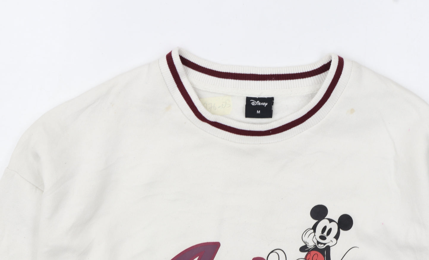 Disney Women's White Mickey Mouse Authentic Sweatshirt Size M